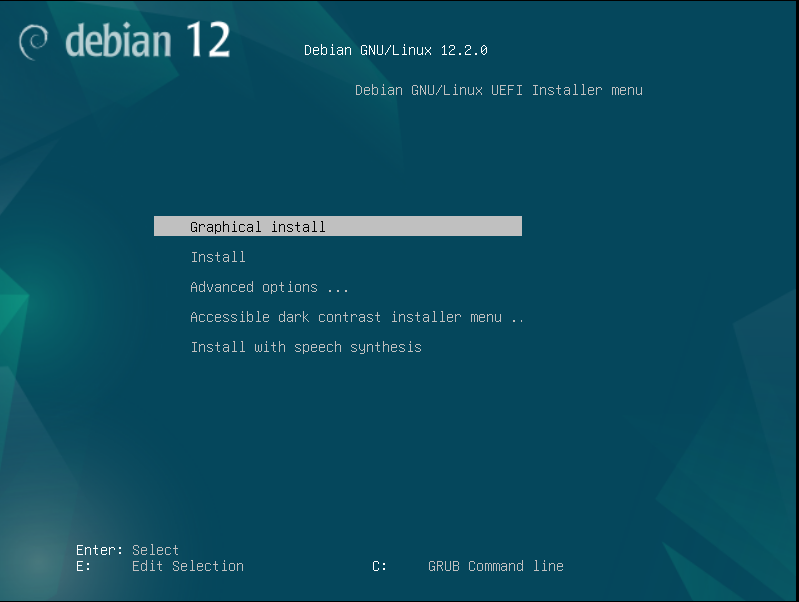 Debian's GRUB menu